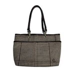 RALPH LAUREN RII Vintage 100% Wool Houndstooth Mini Tote-Khaki Green-RARE!READ!